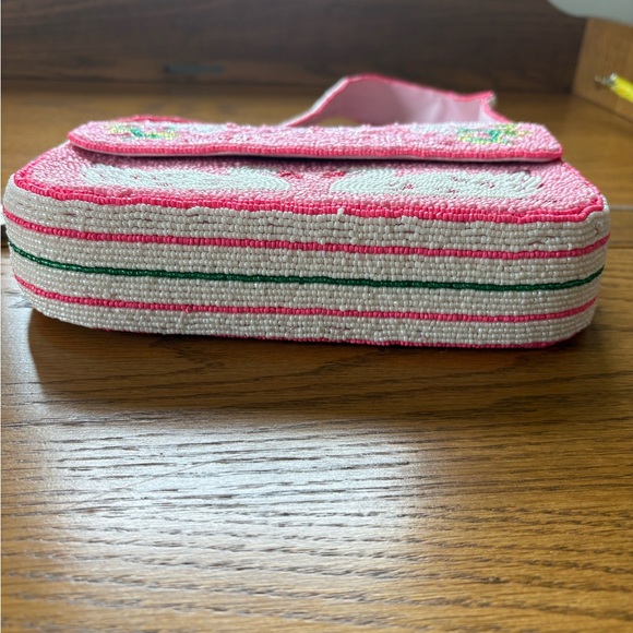 NWT Viral Beaded Bag Pink Swan and Bow Design - Picture 4 of 8